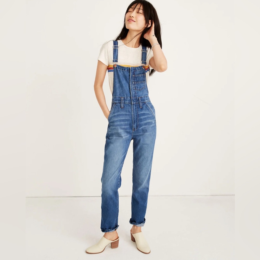 Madewell Straight-Leg Zip Overalls Size Small NWT